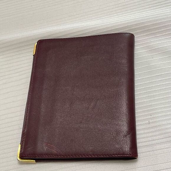 Balenciaga Paris Maroon Deep Red VTG Leather Wallet - Picture 9 of 9